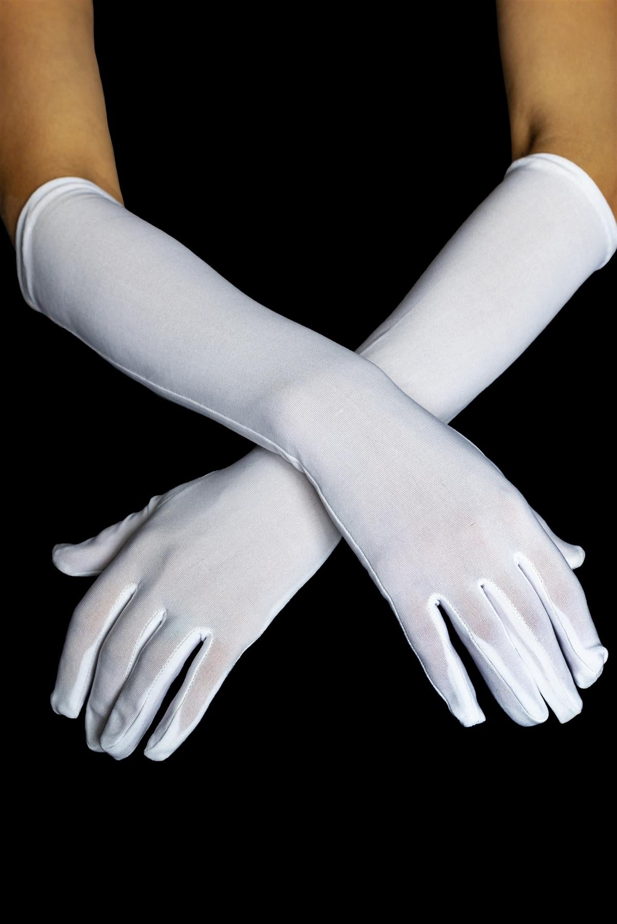 Ladies Satin Long White Opera Gloves