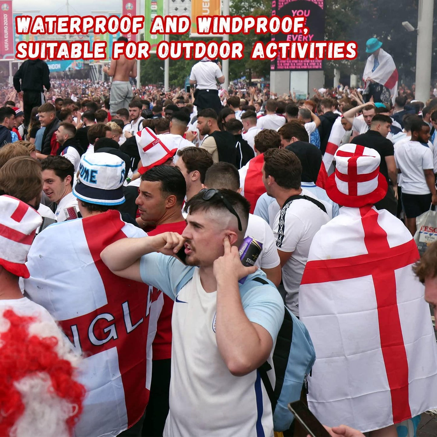 England St George Flag With Sleeve 5Ft X 3FT