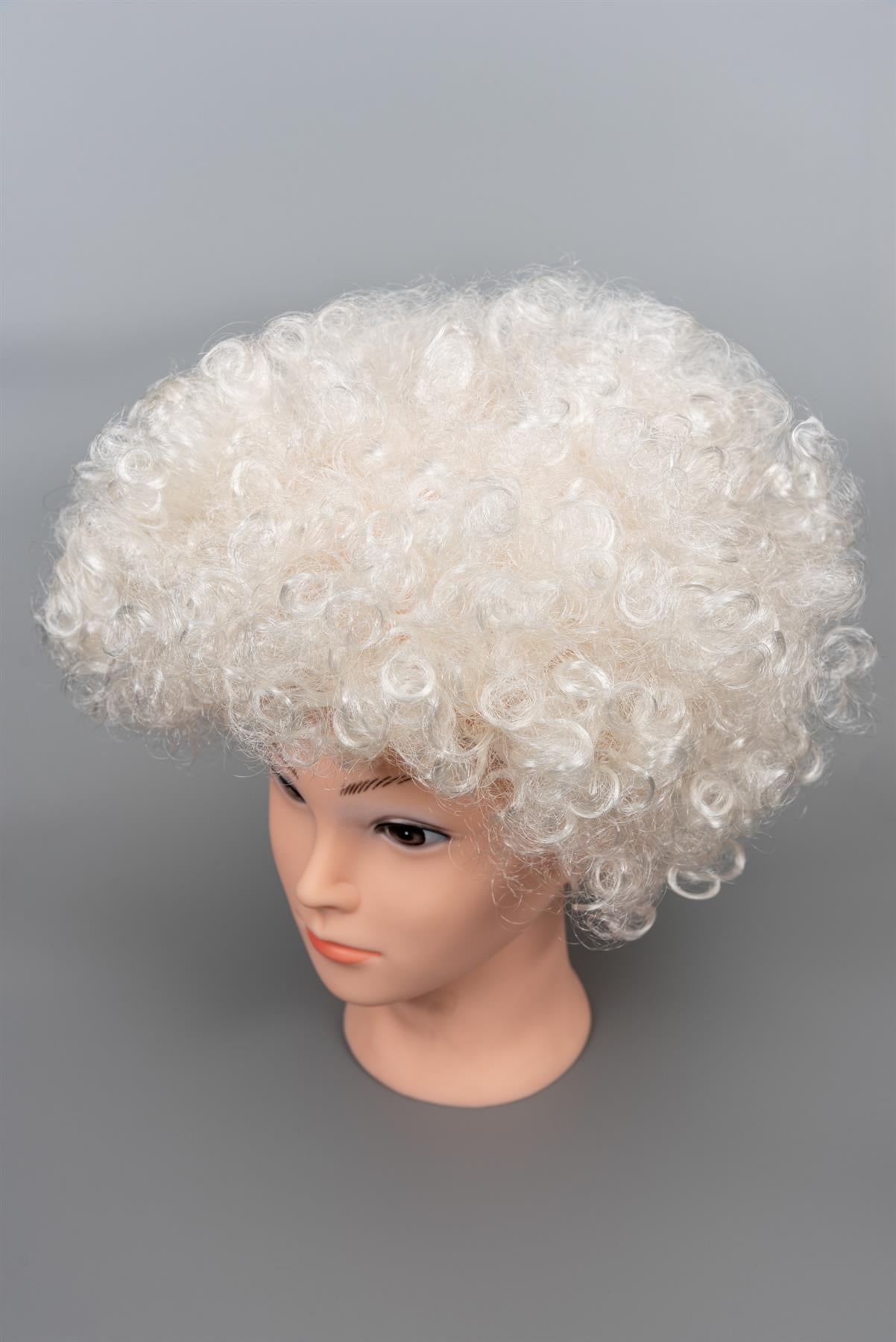 White Afro Curly Wig