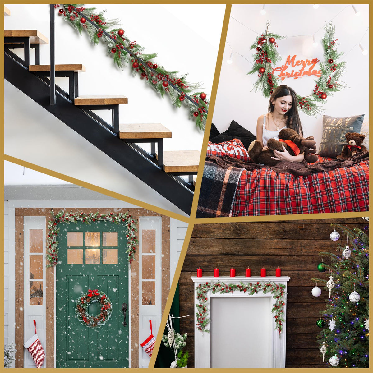 180CM CYPRESS PINE WITH PINE CONES GARLAND