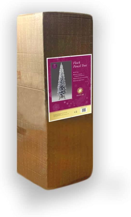 7Ft Snow Flocked Frosted Pencil Christmas Tree