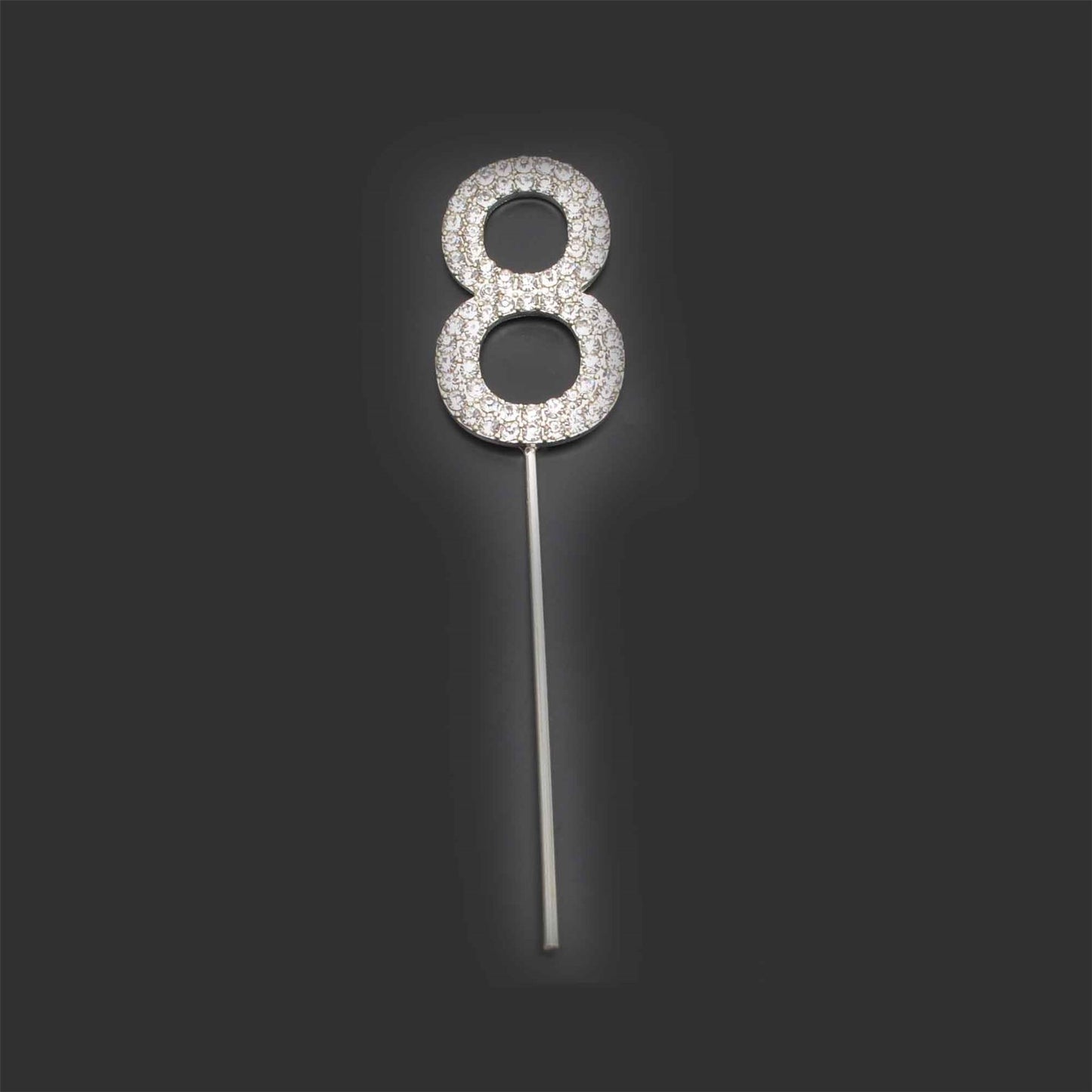 Silver Sparkle Number 8 Cake Topper