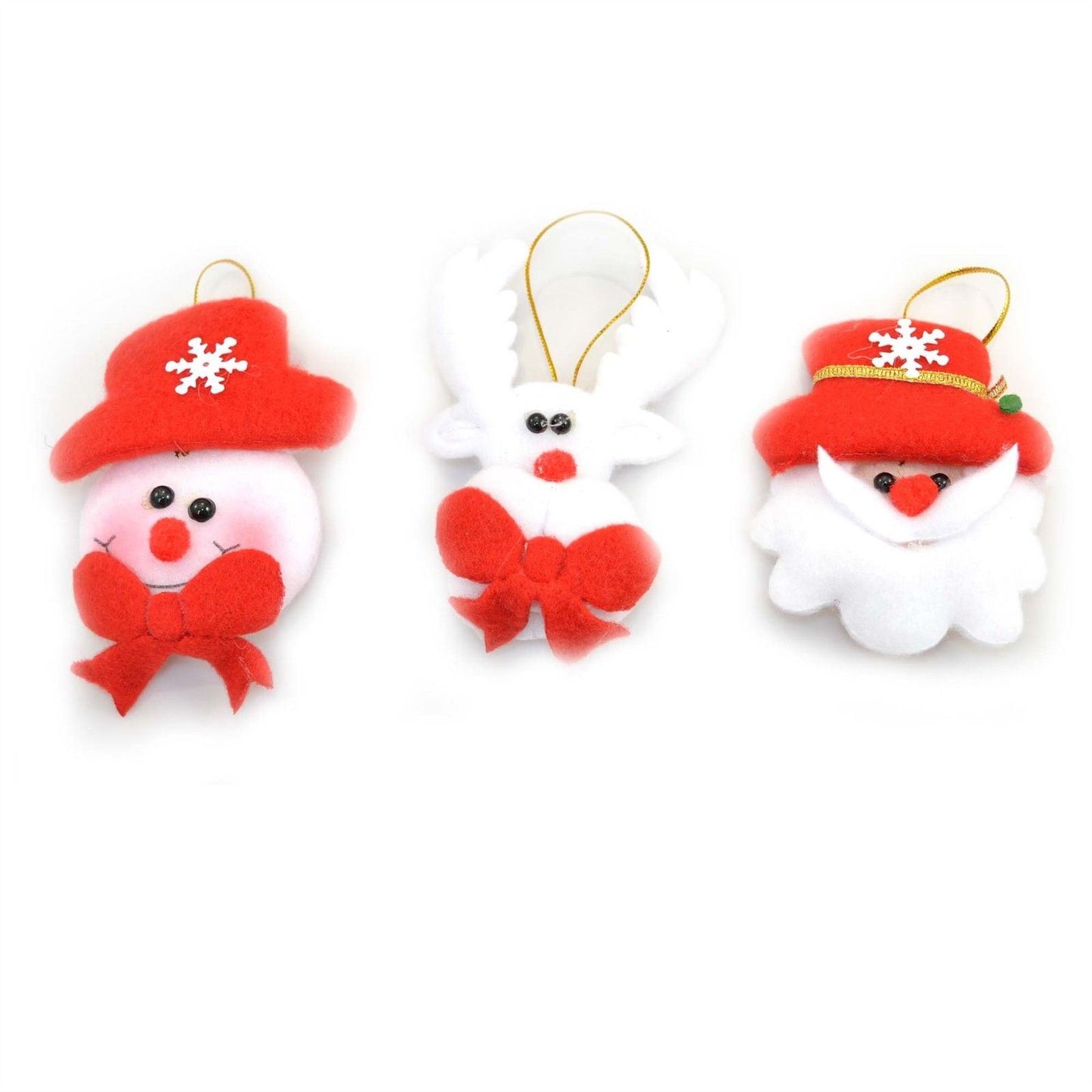 3 Christmas Tree - Flashing LED Teddy Ornaments