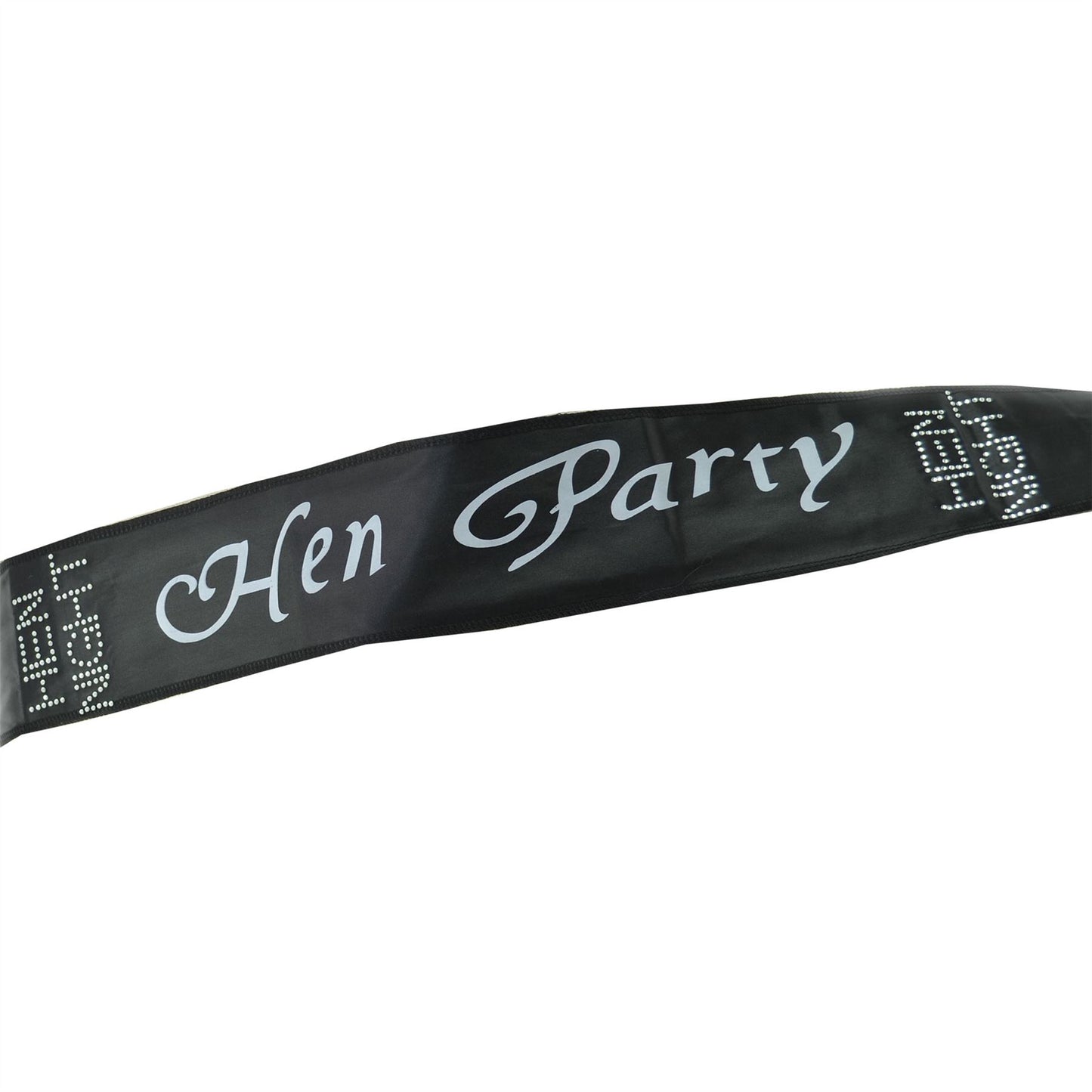 Shatchi Hen Party Diamante Sash - Black & Silver