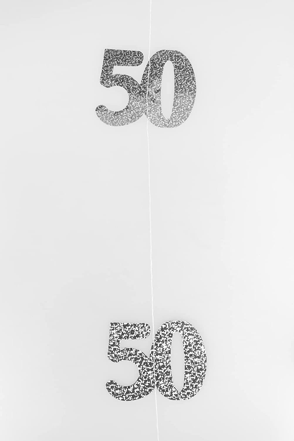 50th Black Hanging String Foil Banner