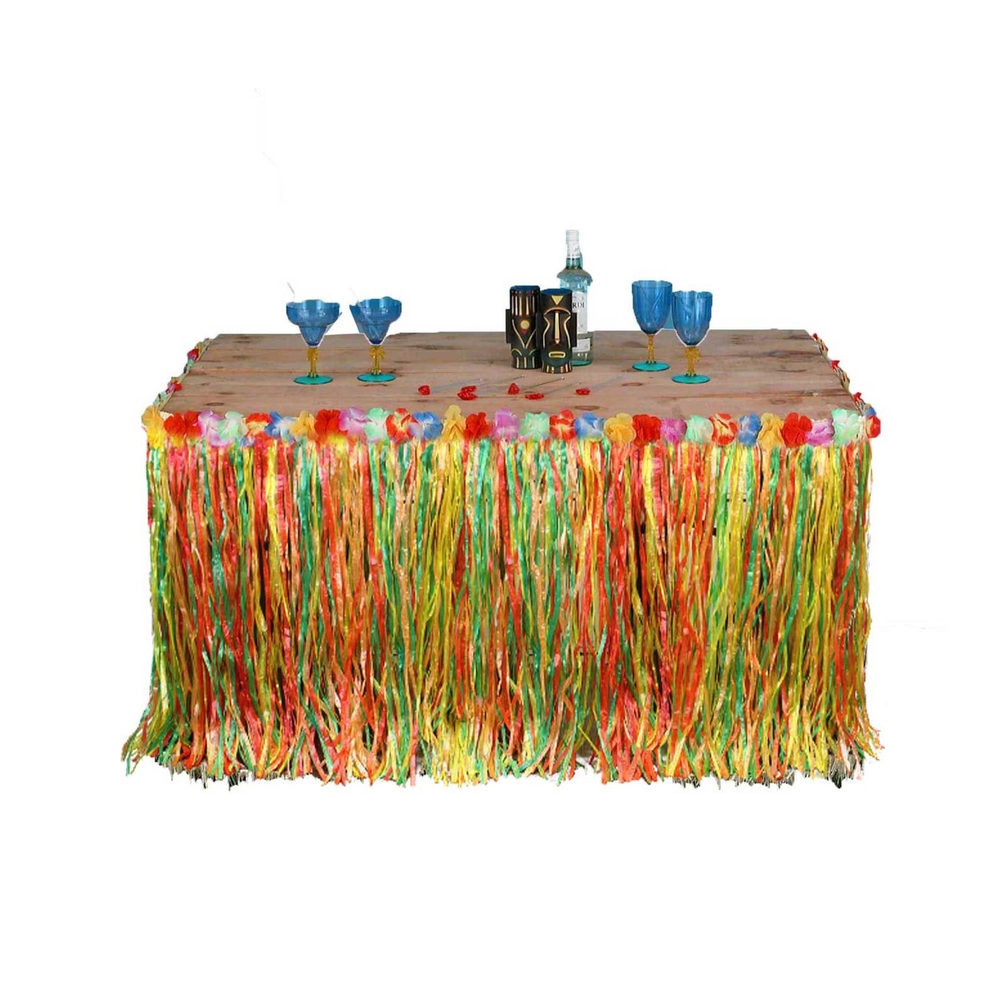 Hawaiian Table Skirt Grass Multi Colour Tropical Garden