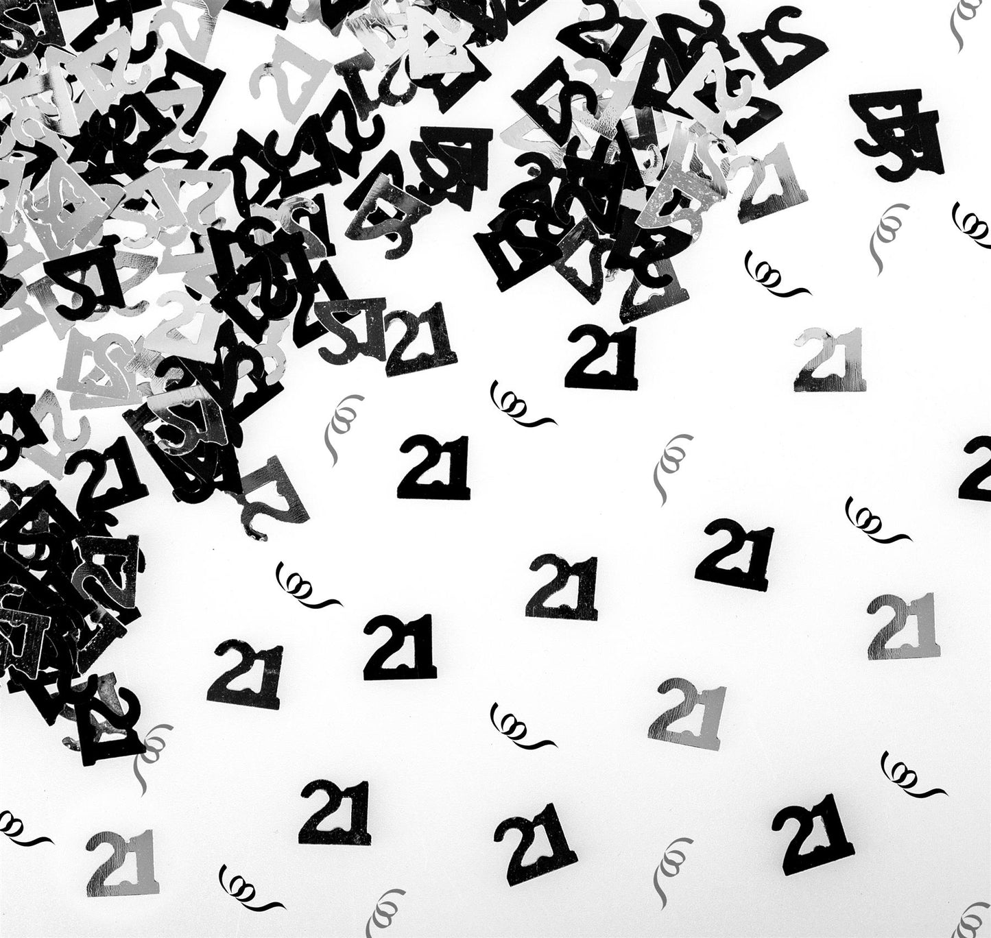 2 x 14g 21st Black Happy Birthday Confetti