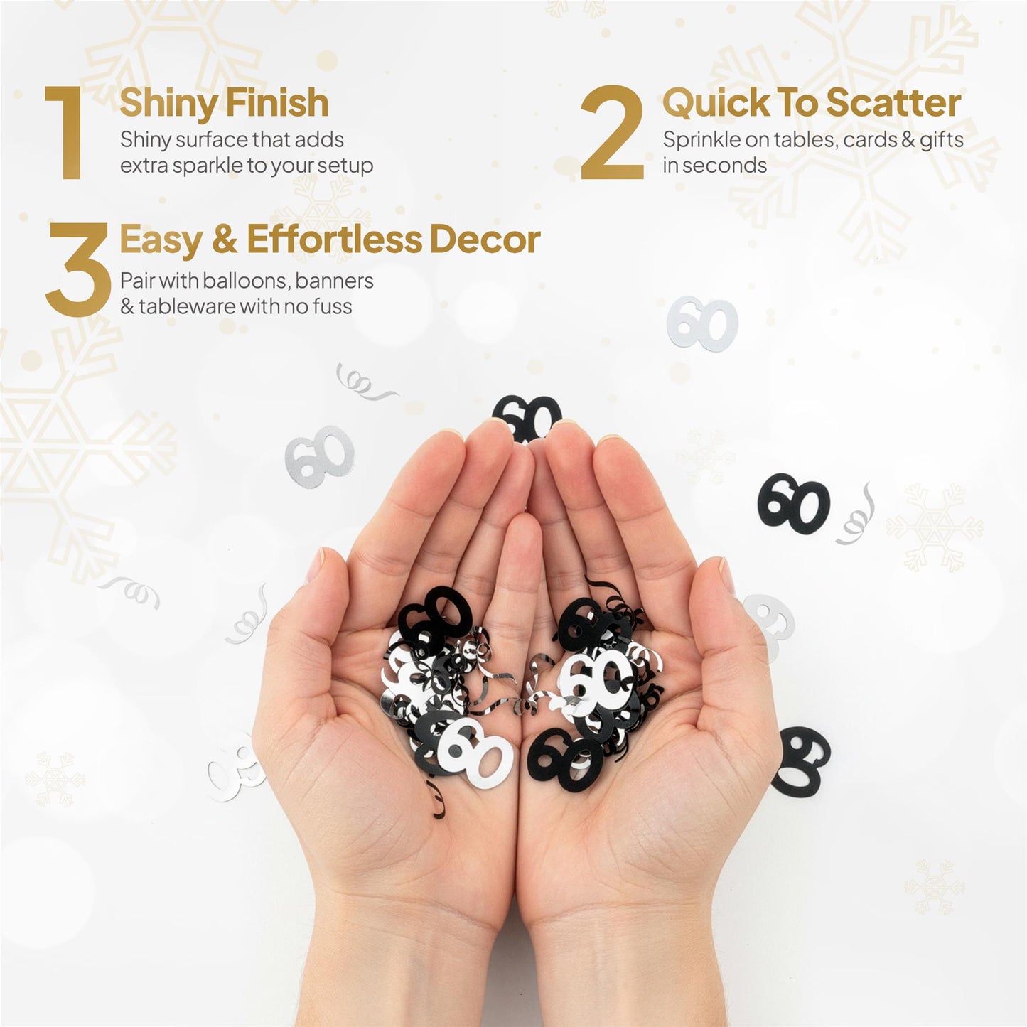 14g 60th Black Birthday Confetti