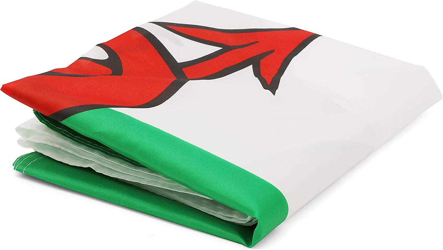 Wales Flag With Sleeve 5Ft X 3FT