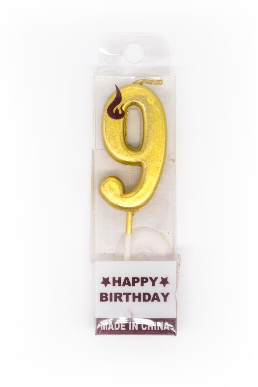 Gold 9 Number Candle