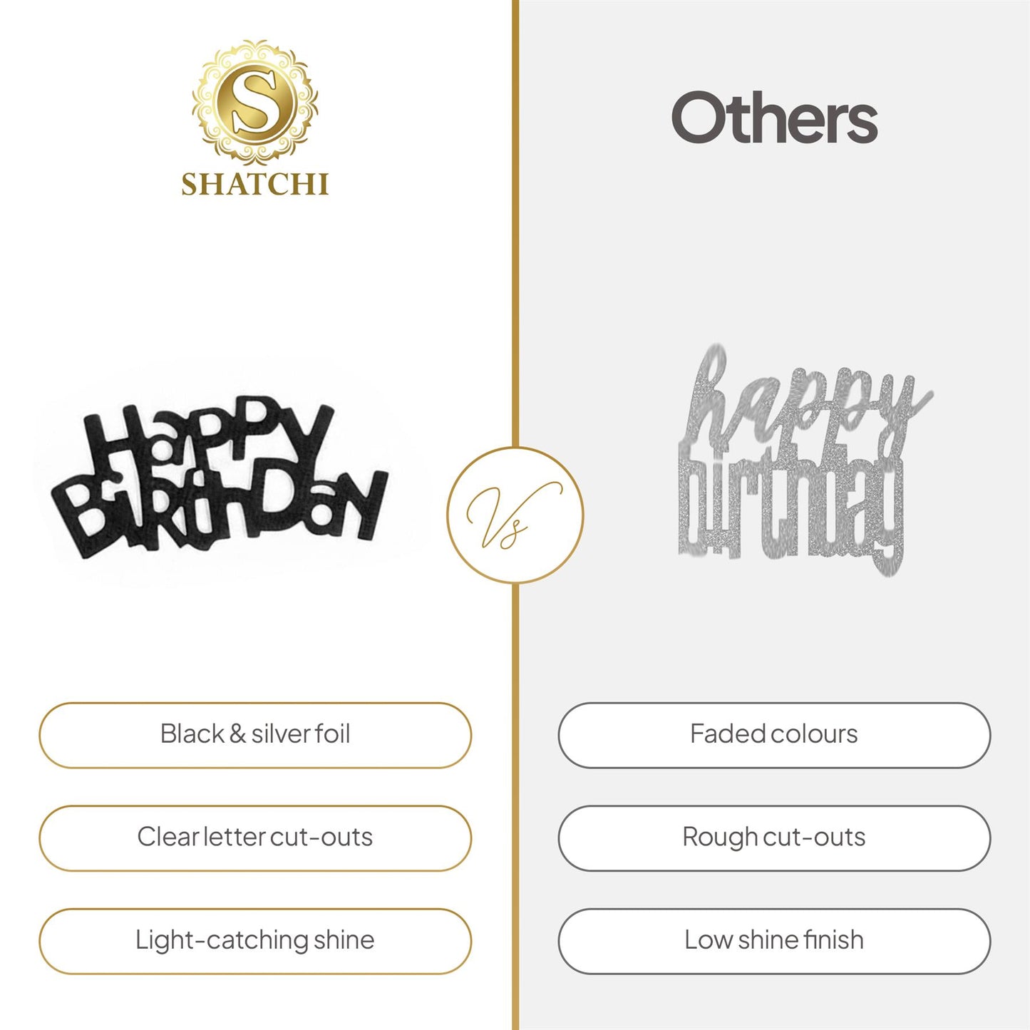 1 PK Happy Birthday Confetti Black & Silver, 14g