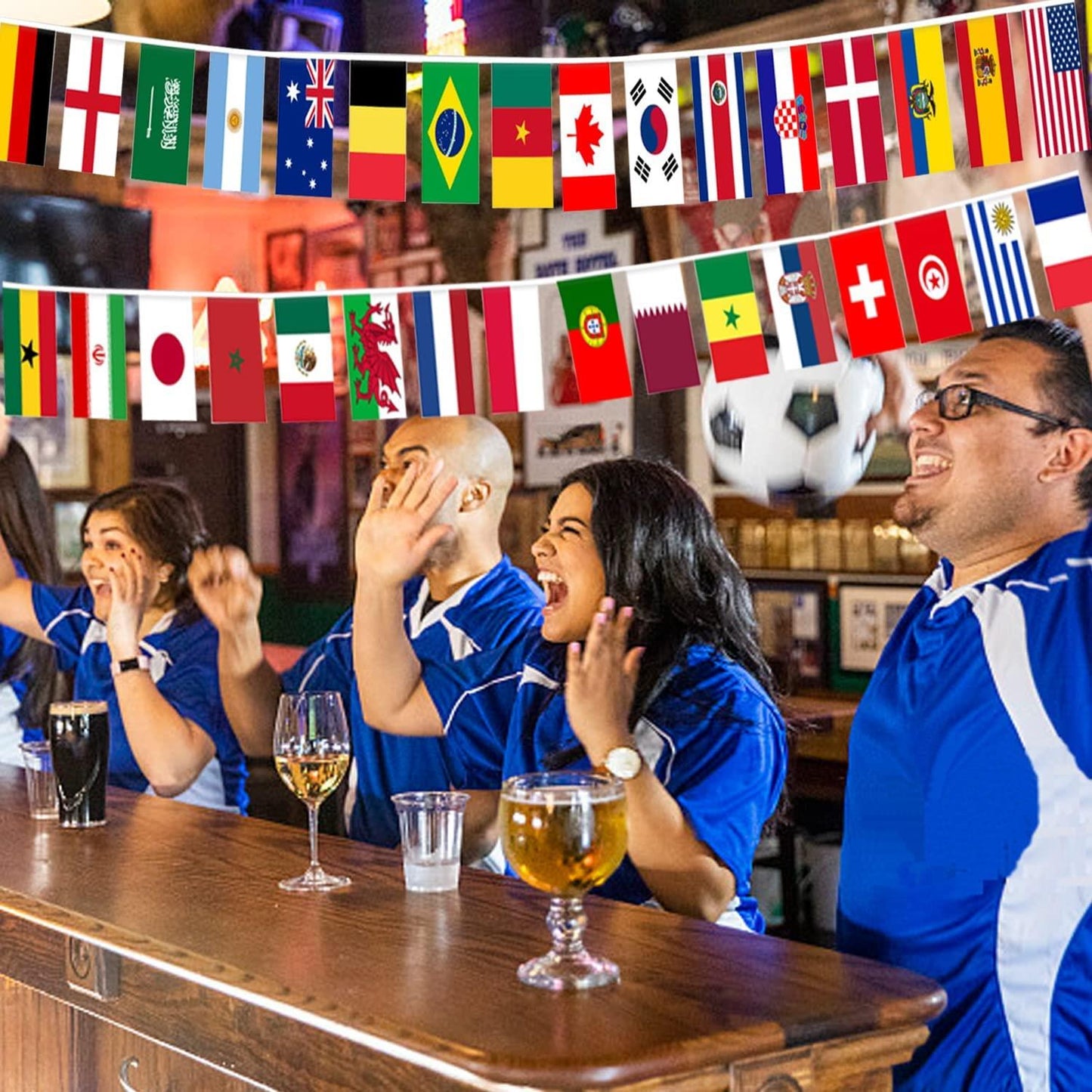 Football World Cup Bunting - 20x28cm, 12m, 32 Flags