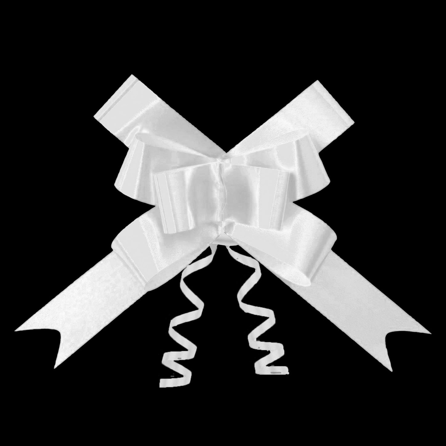 10 White Pullbows - 30mm