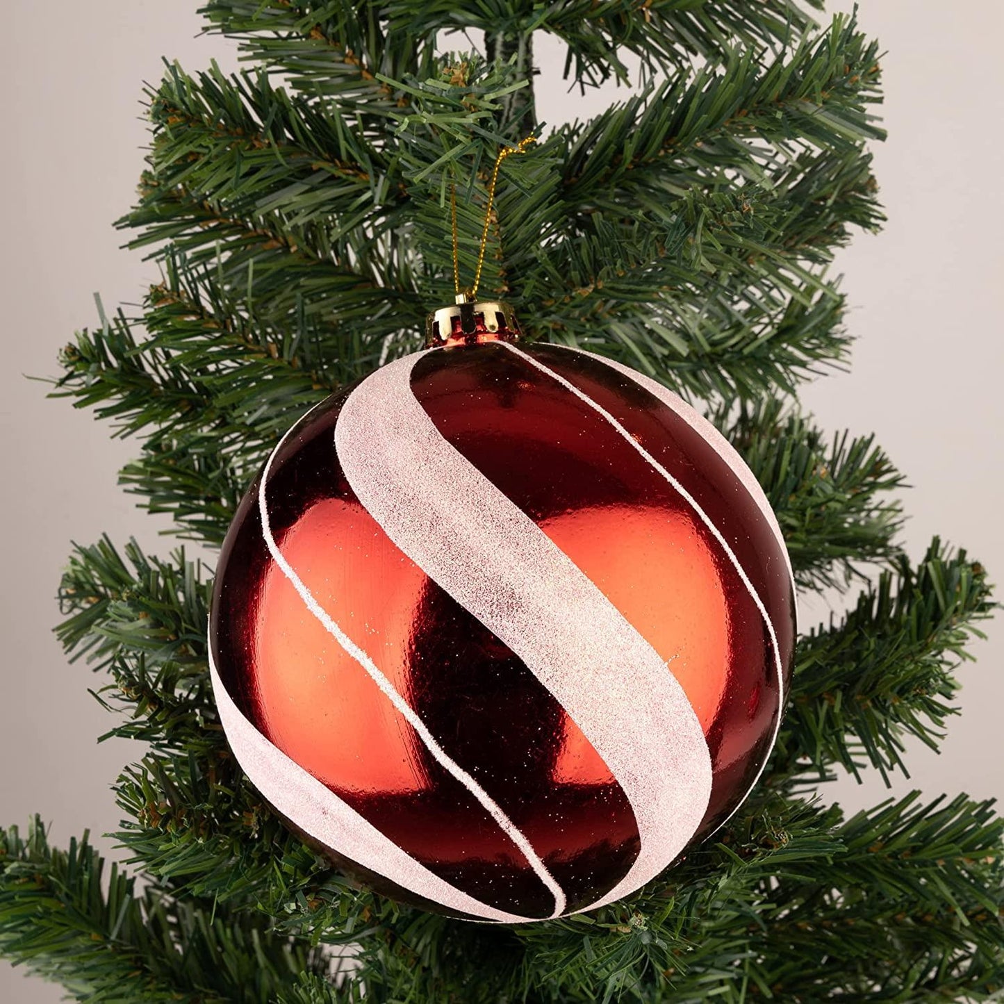 Baubles Candy Stripe 15cm - 3Pcs PVC