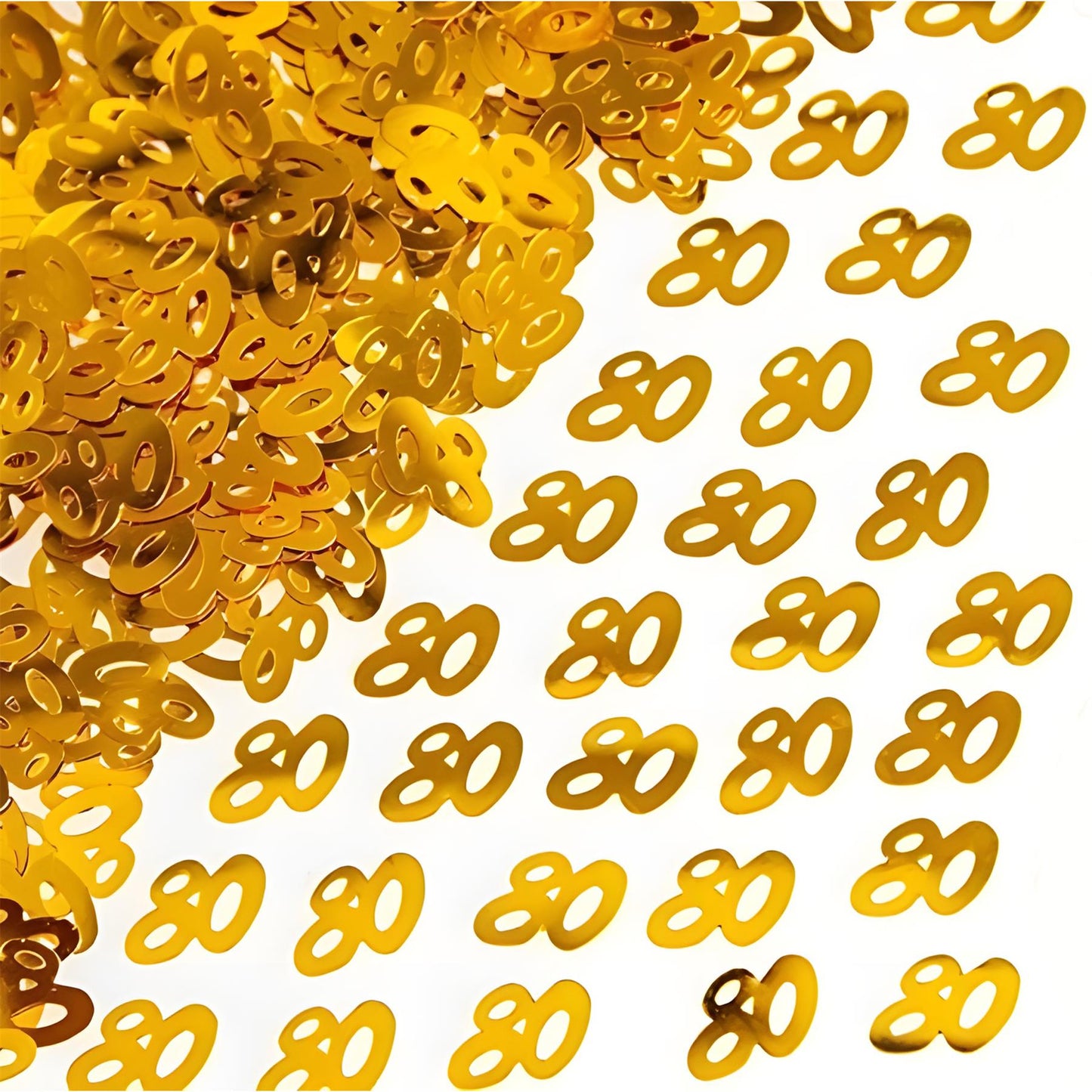 80th Birthday Confetti - Gold, 14g, 2 Pack