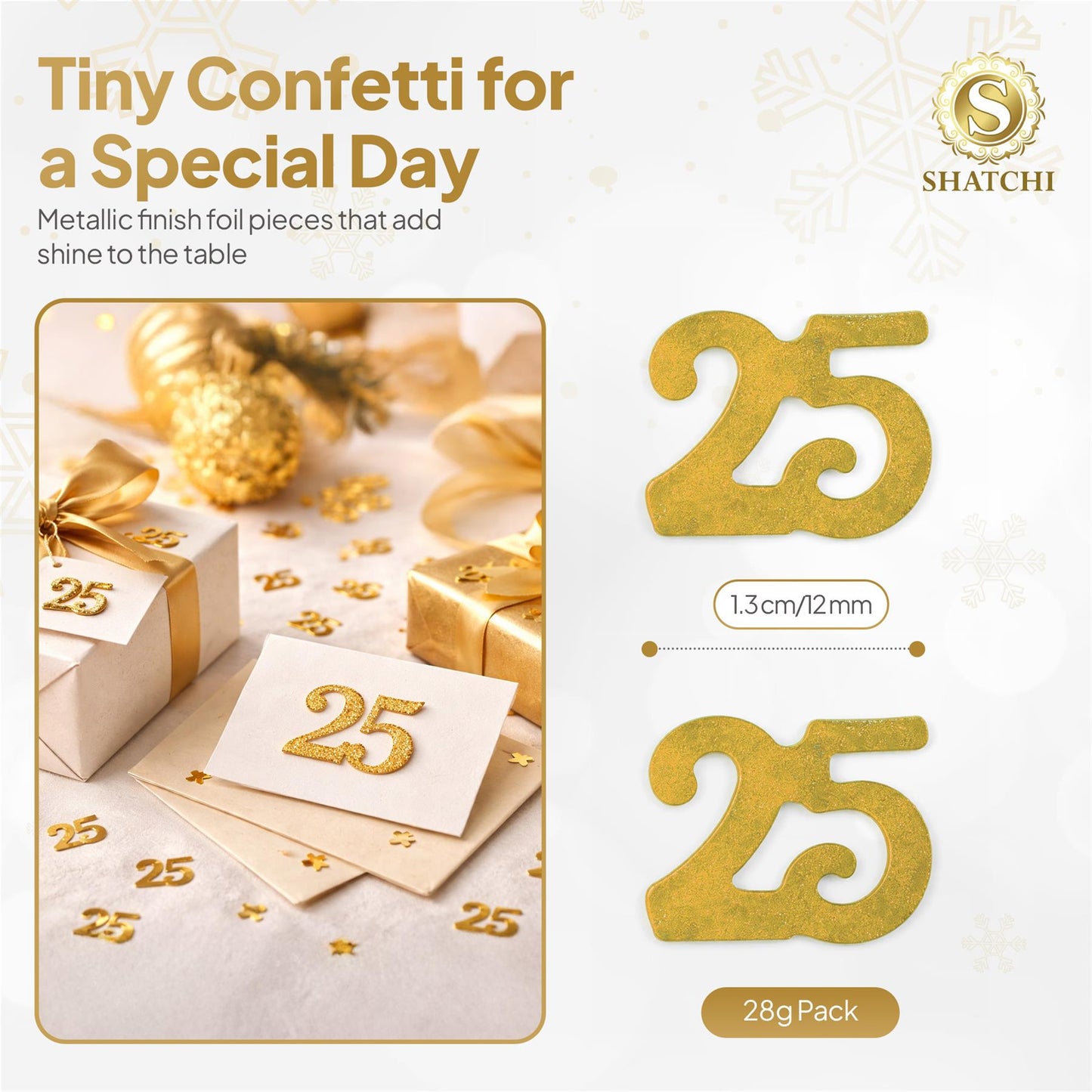 Pack of 2 Gold 25th Confetti - 14G Packs