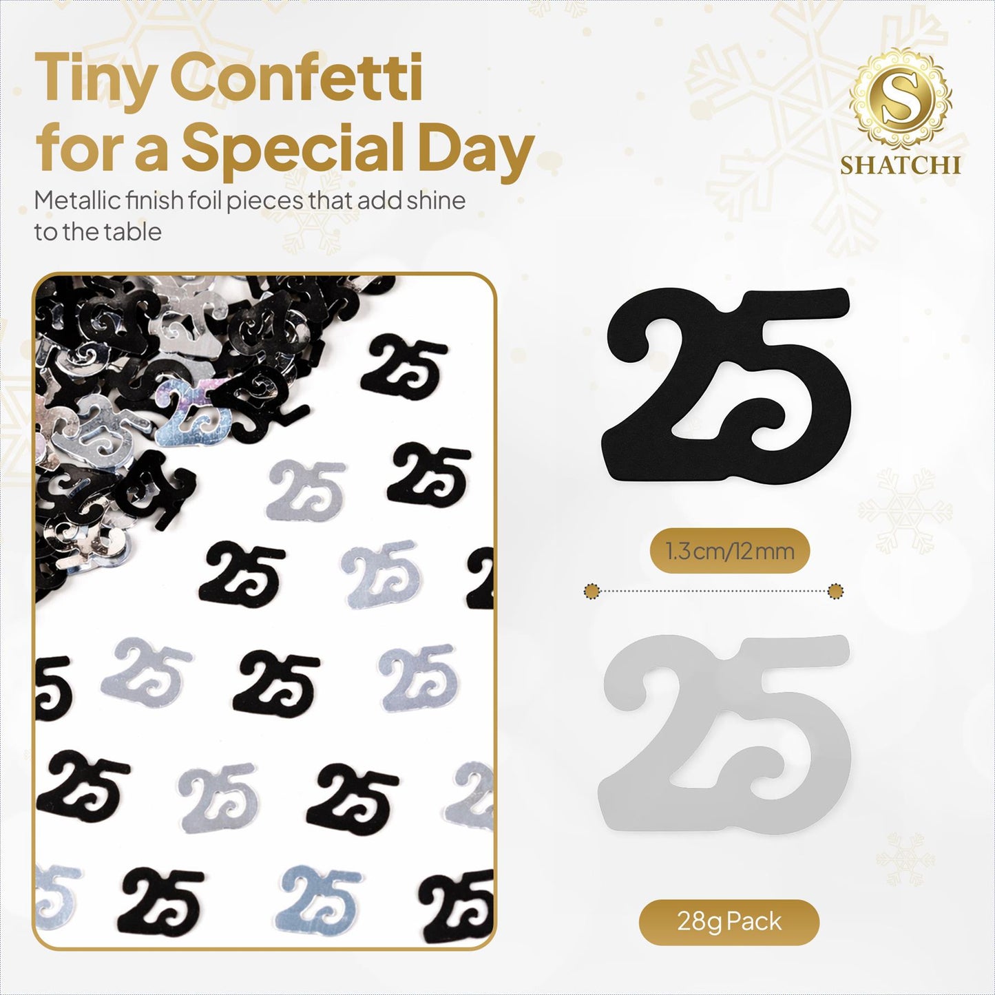 2 Packs 25th Confetti Black & Silver 14g