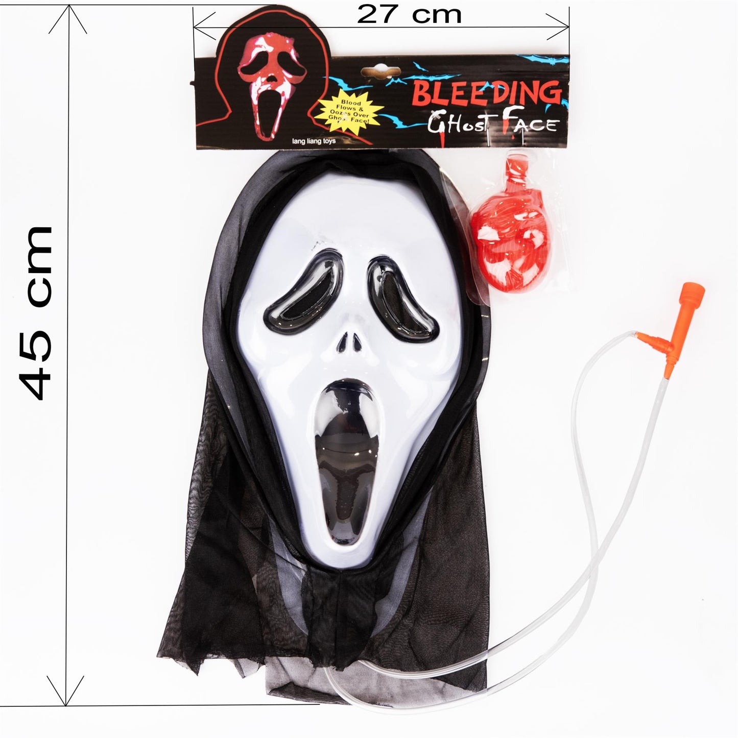 Halloween Bleeding Ghost Face Mask Scary Real Effect 2 Layered Design