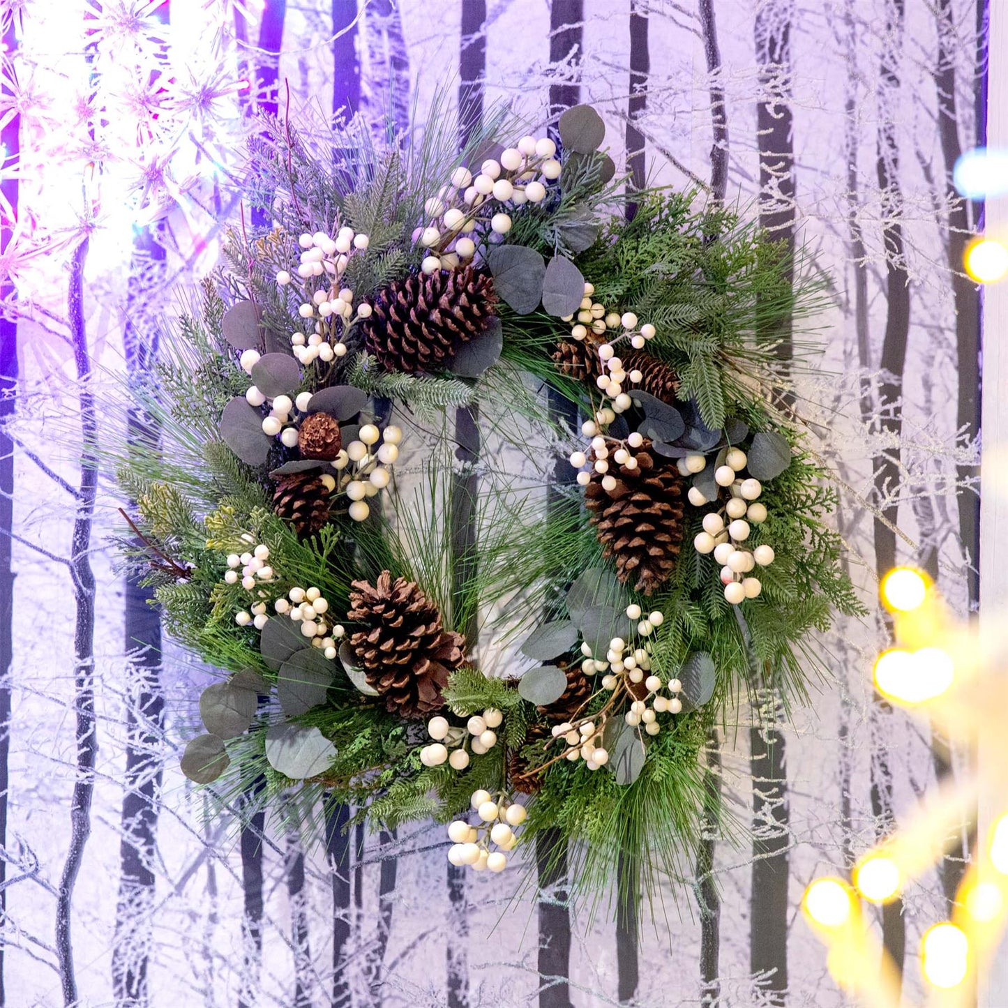 Snowberry & Cone Wreath - 55cm