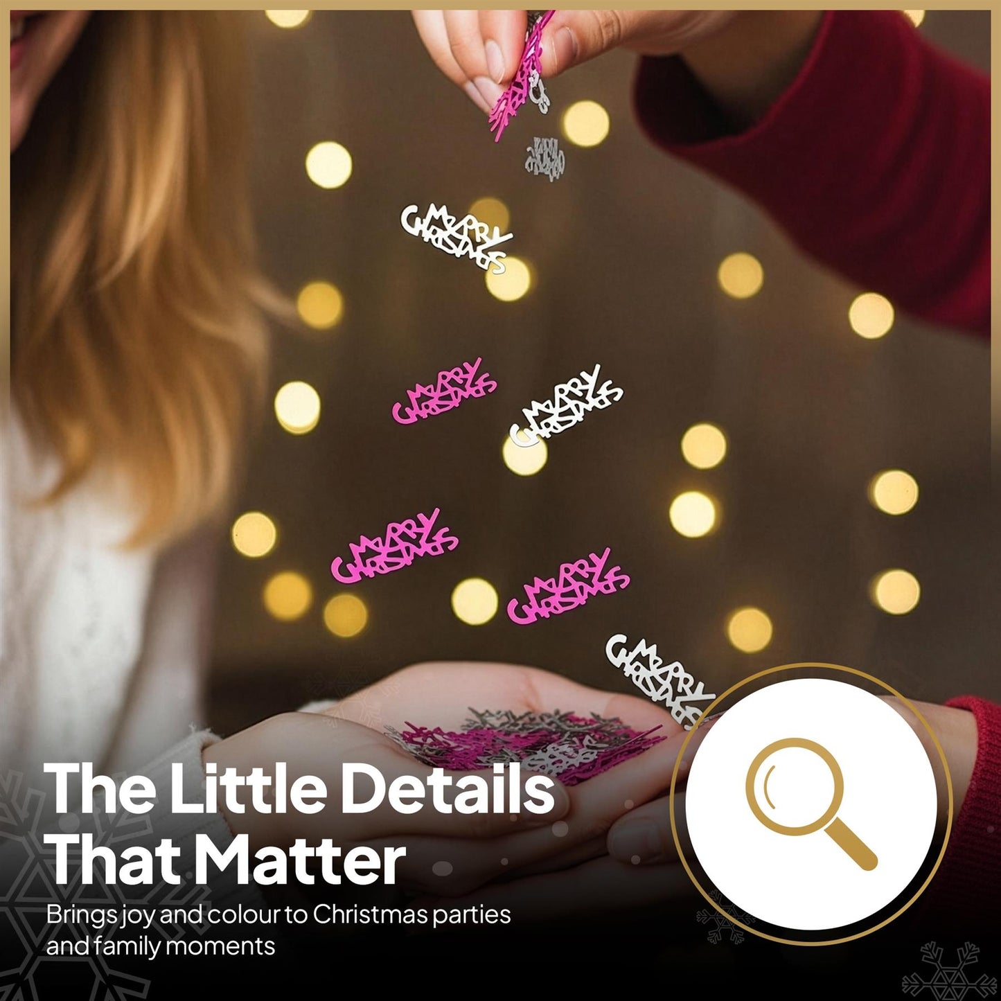 Xmas Merry Christmas Metallic Confetti - Table Party Sprinkles