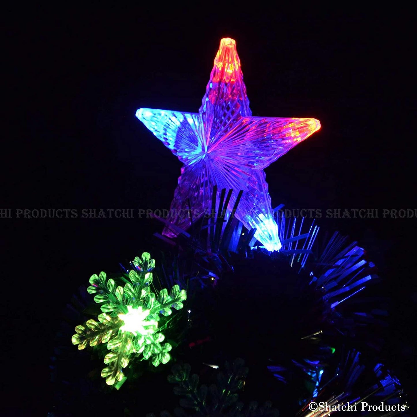 5ft Snowflake LED Fibre Optic Christmas Tree