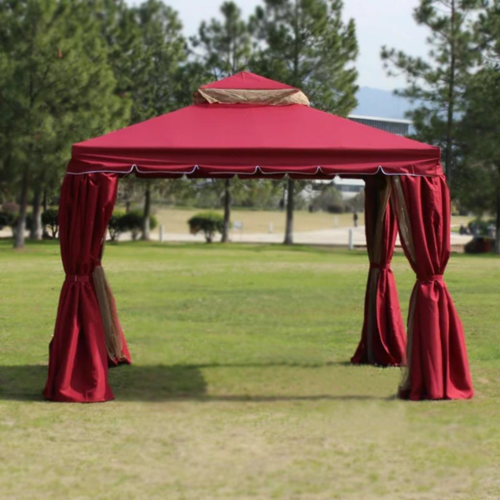 3x4x2.75m Red Gazebo with Nets