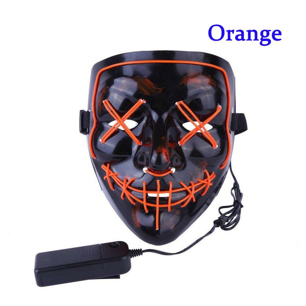 Halloween LED Stitched Purge Mask - Orange