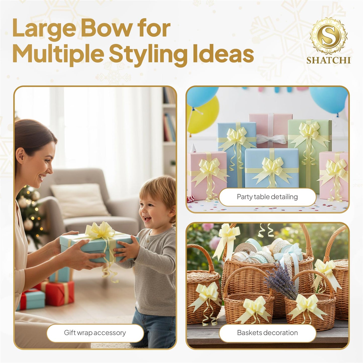 10 Pcs 50mm Light Yellow Pullbow