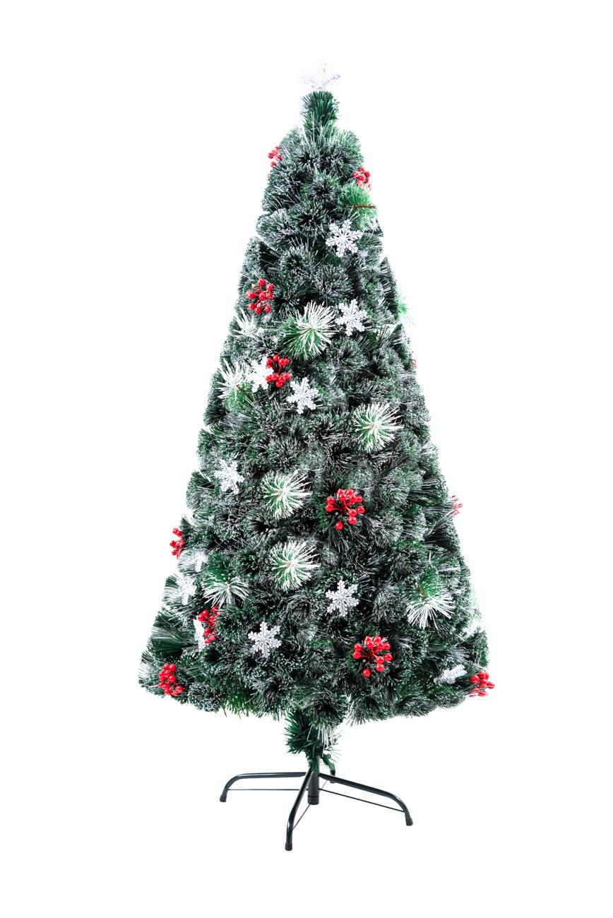 Snowflake & Berry Fibre Optic Christmas Tree - 6ft