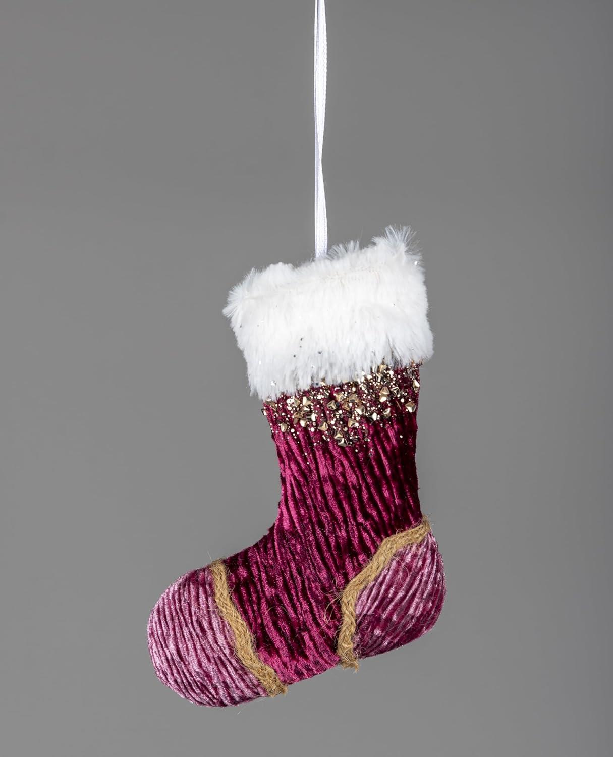 15cm Burgundy/Pink Stocking