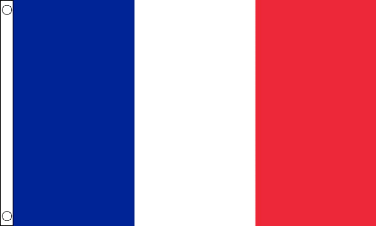 France Flag 5x3ft With Eyelets