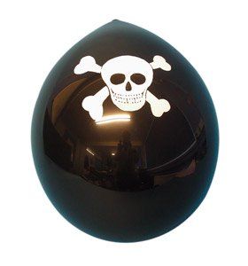 15x 11" Black Pirate Latex Balloons