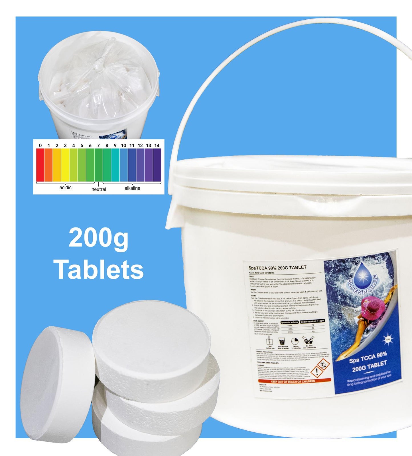 Chlorine Tablets - 10kg (200g Each) for Pool