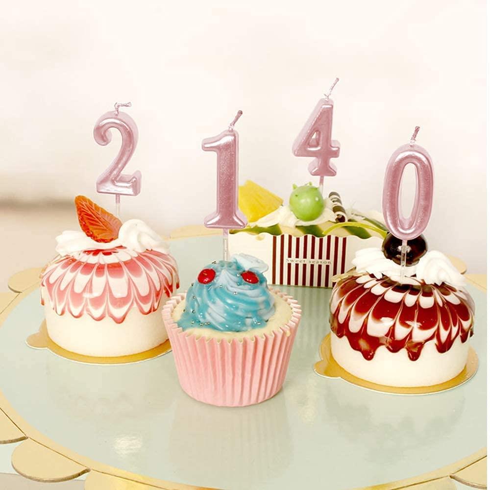 Number Candle Pink 0 Cake Decoration