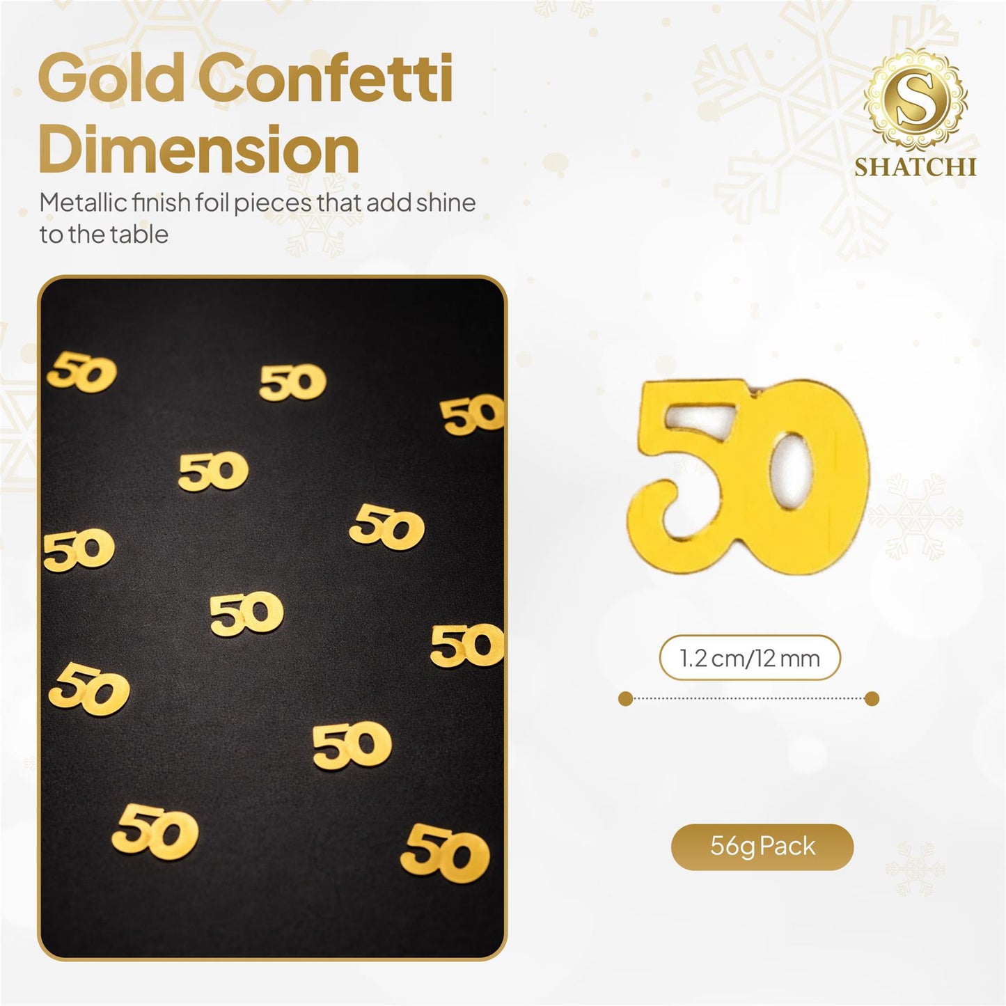 4 Packs 50th Birthday Confetti