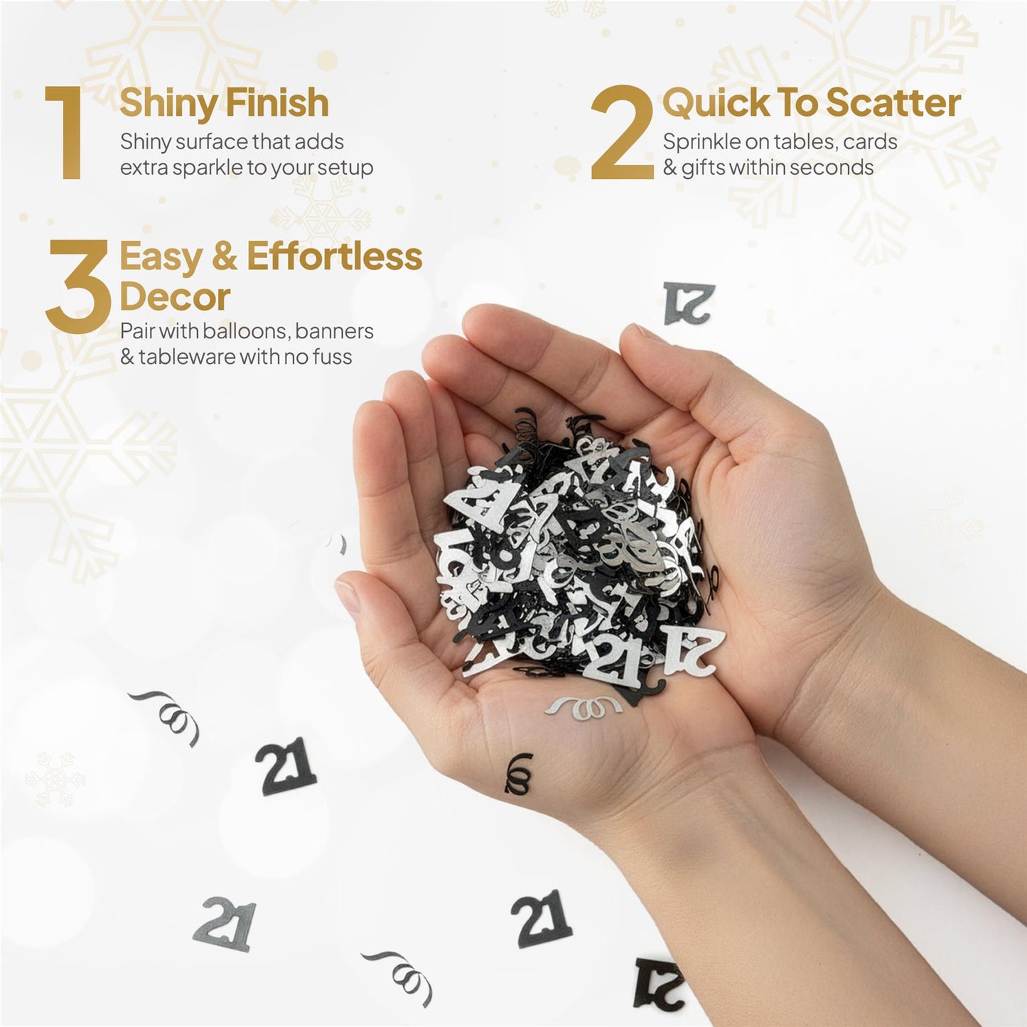 14g 21st Black Happy Birthday Confetti