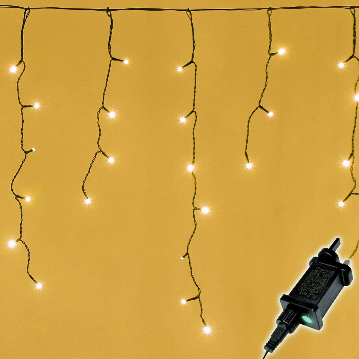 1200 Warm White LED Icicle Lights