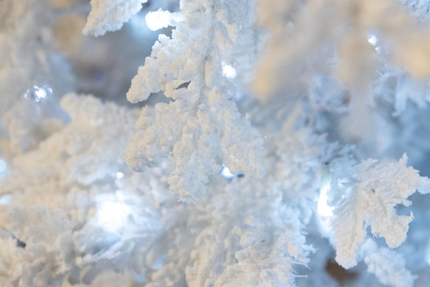 210cm Bavarian Pine White Flocked Pre-Lit LED Christmas Tree - 7ft