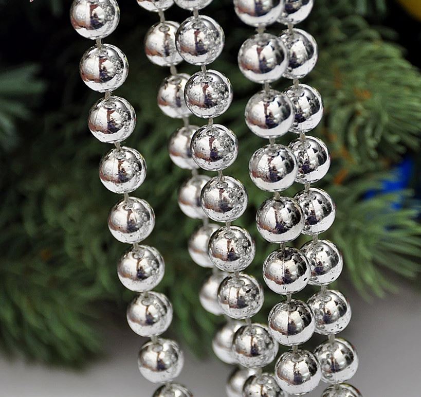 24ft Silver Bead Garland