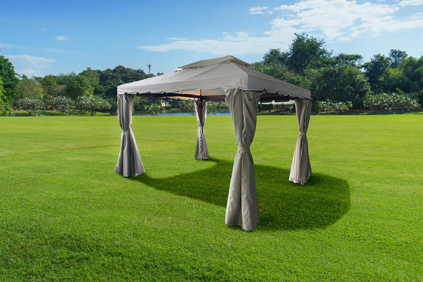 3x3x2.75m Khaki Gazebo with Nets