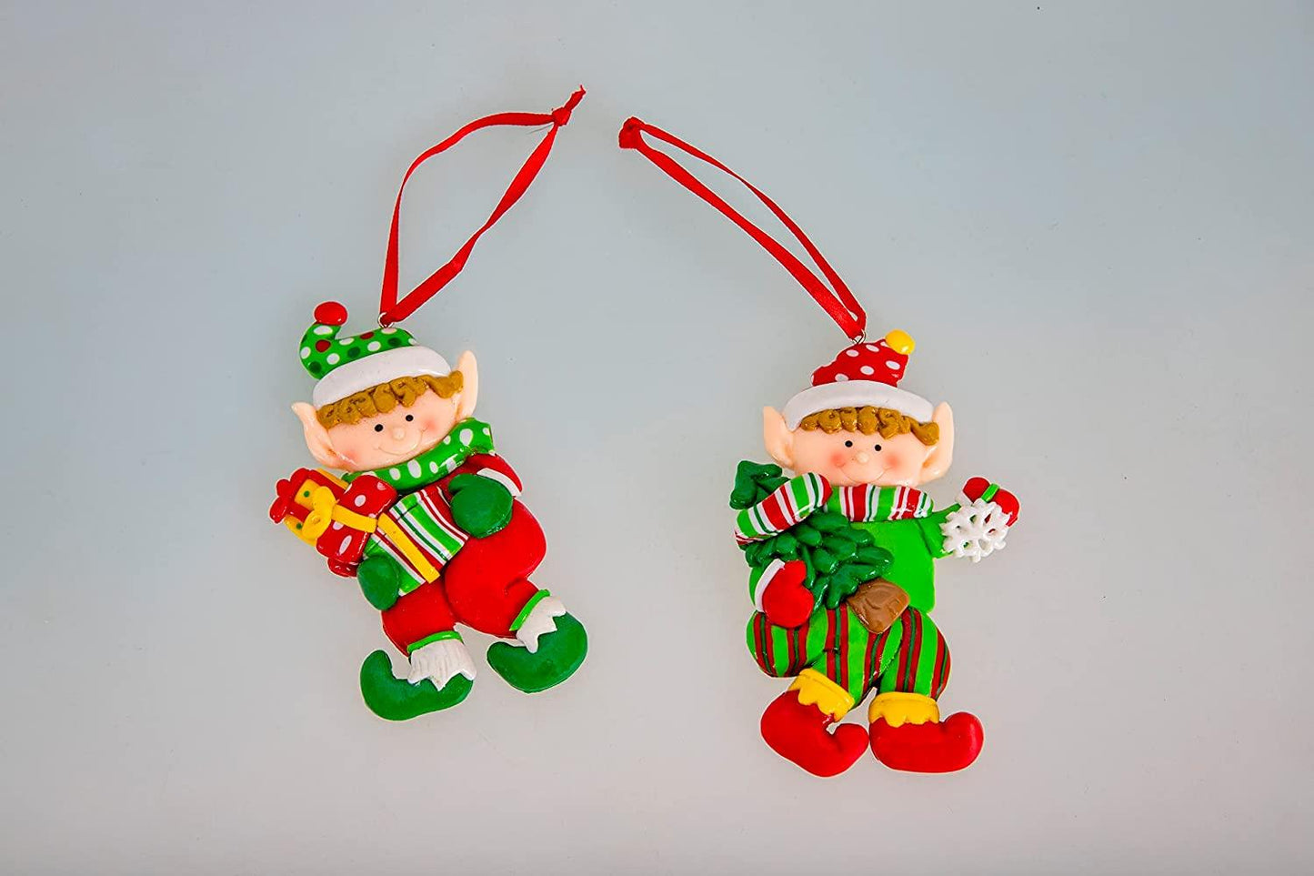 12Pcs Ceramic Candy Cane Elves