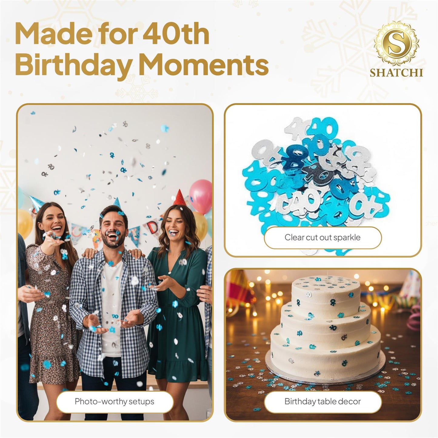 14g 40th Blue Happy Birthday Confetti