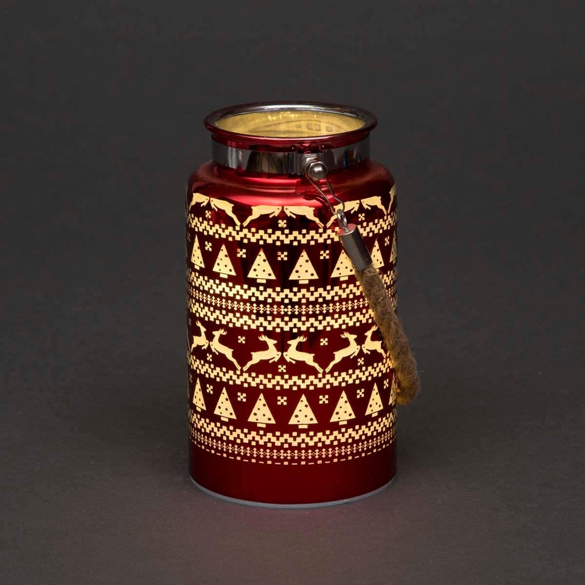 16cm Christmas Jar - Red Lantern