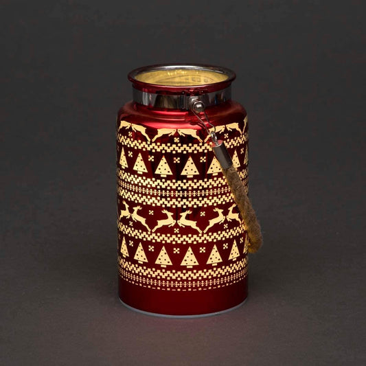 16cm Christmas Jar - Red Lantern