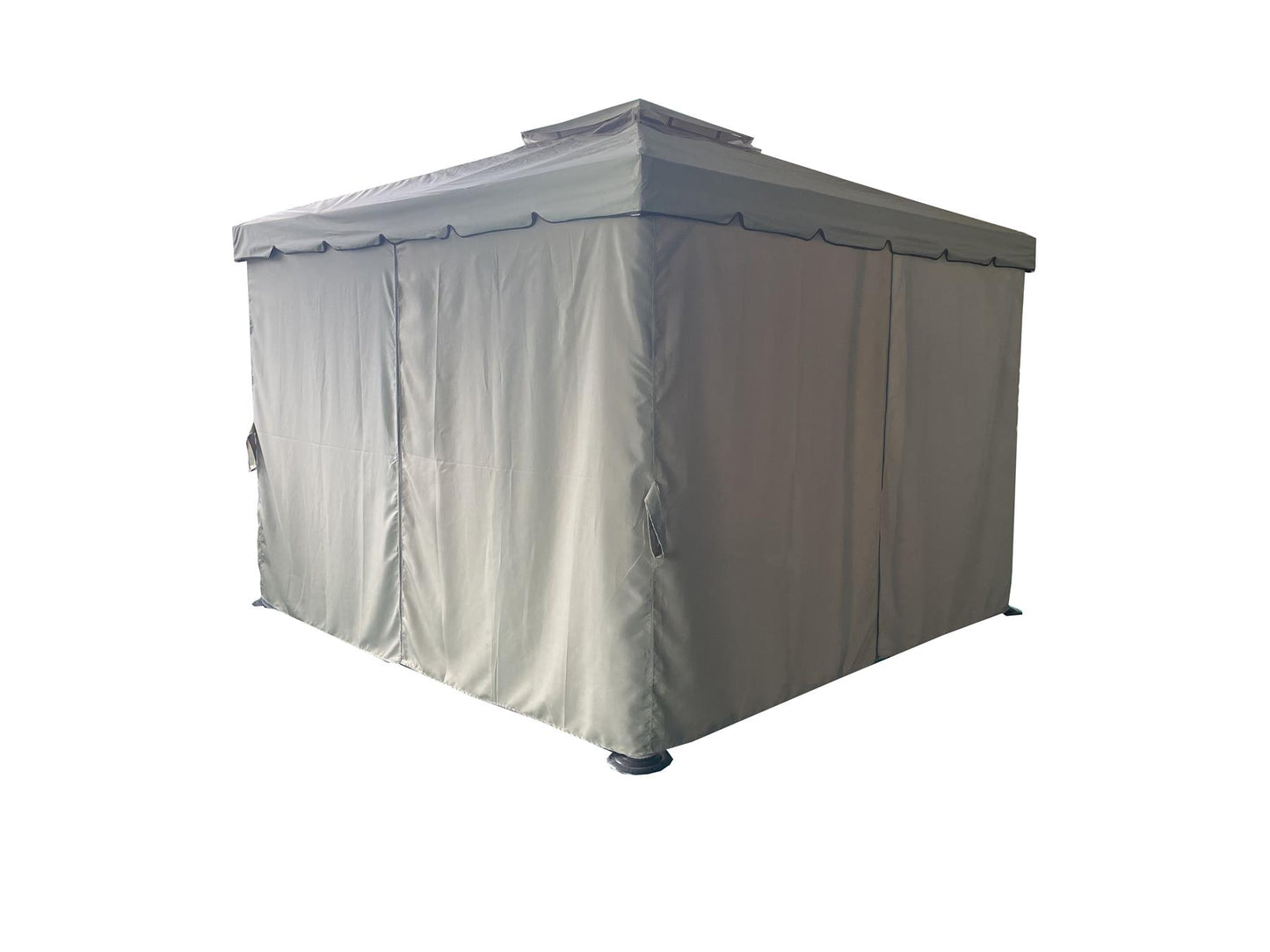 3x4x2.75m Khaki Gazebo with Nets Aluminium Frame