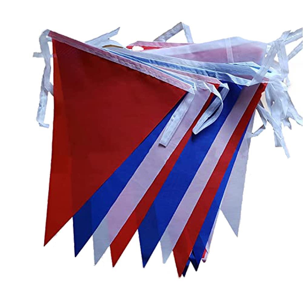 Giant 20m Red White Blue Bunting 40 Flags