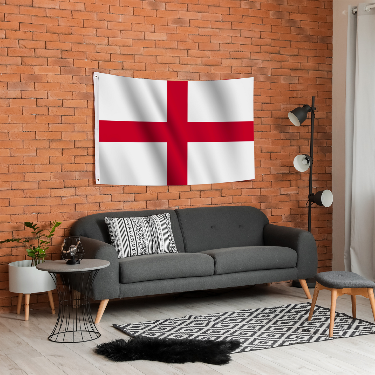 England Party Pack Total 38Pcs Including 8x5ft Flag 5x3ft Flag,10M/25Flags Square Bunting 10 St George Balloons and 25 Red and White Balloons