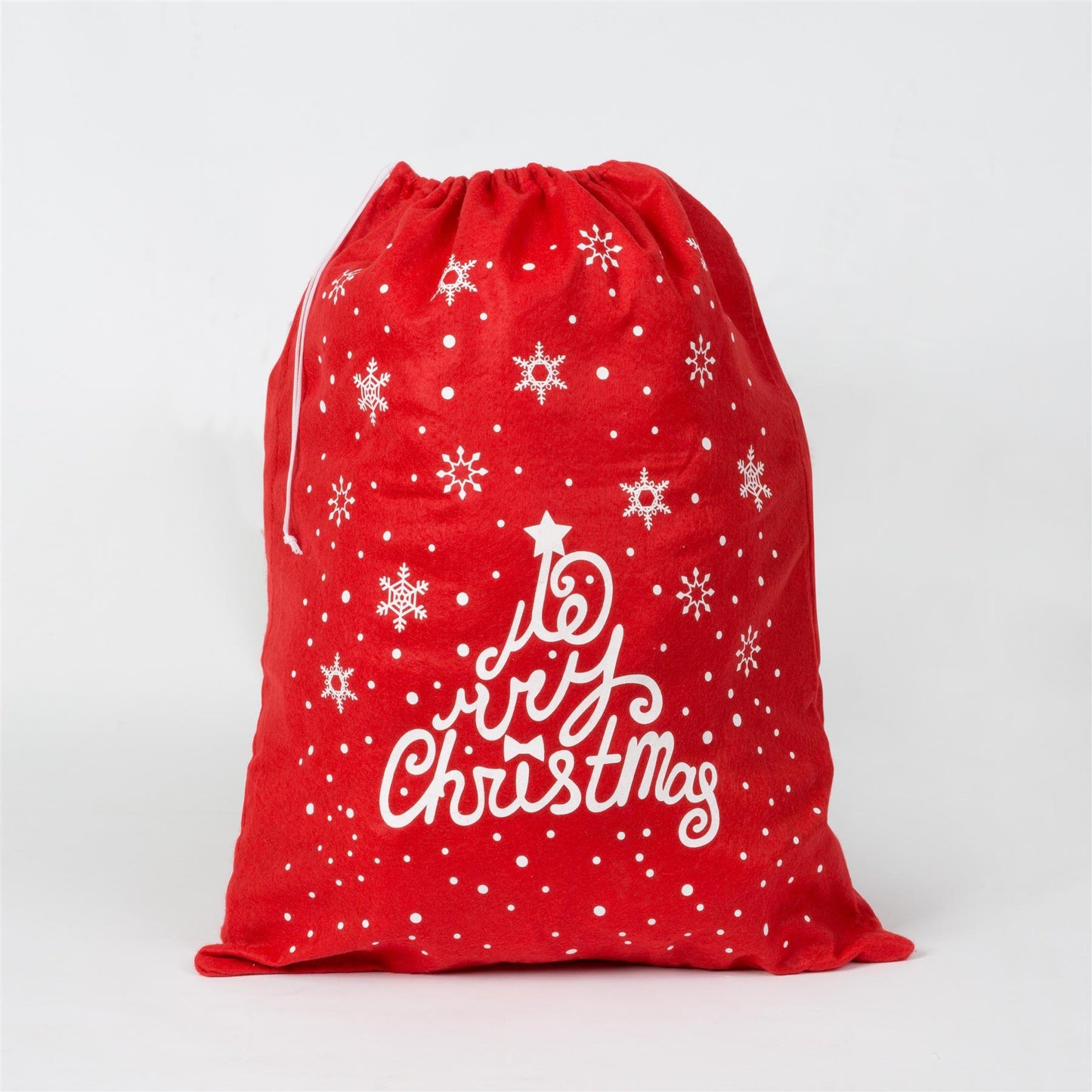 5 Father Christmas Santa Sacks, Red Felt