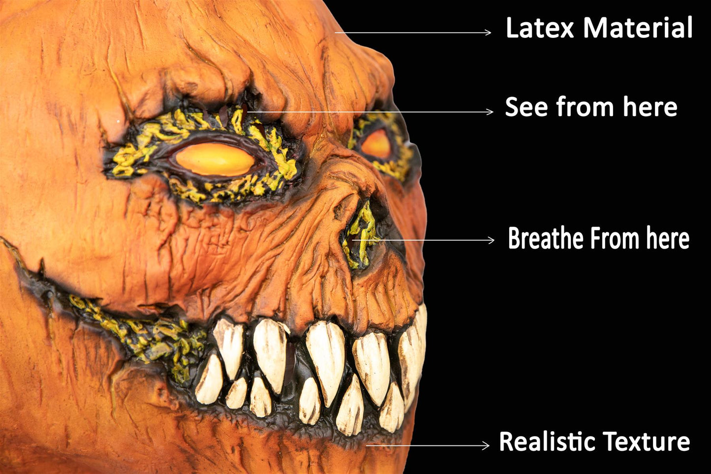 Halloween Pumpkin Latex Mask