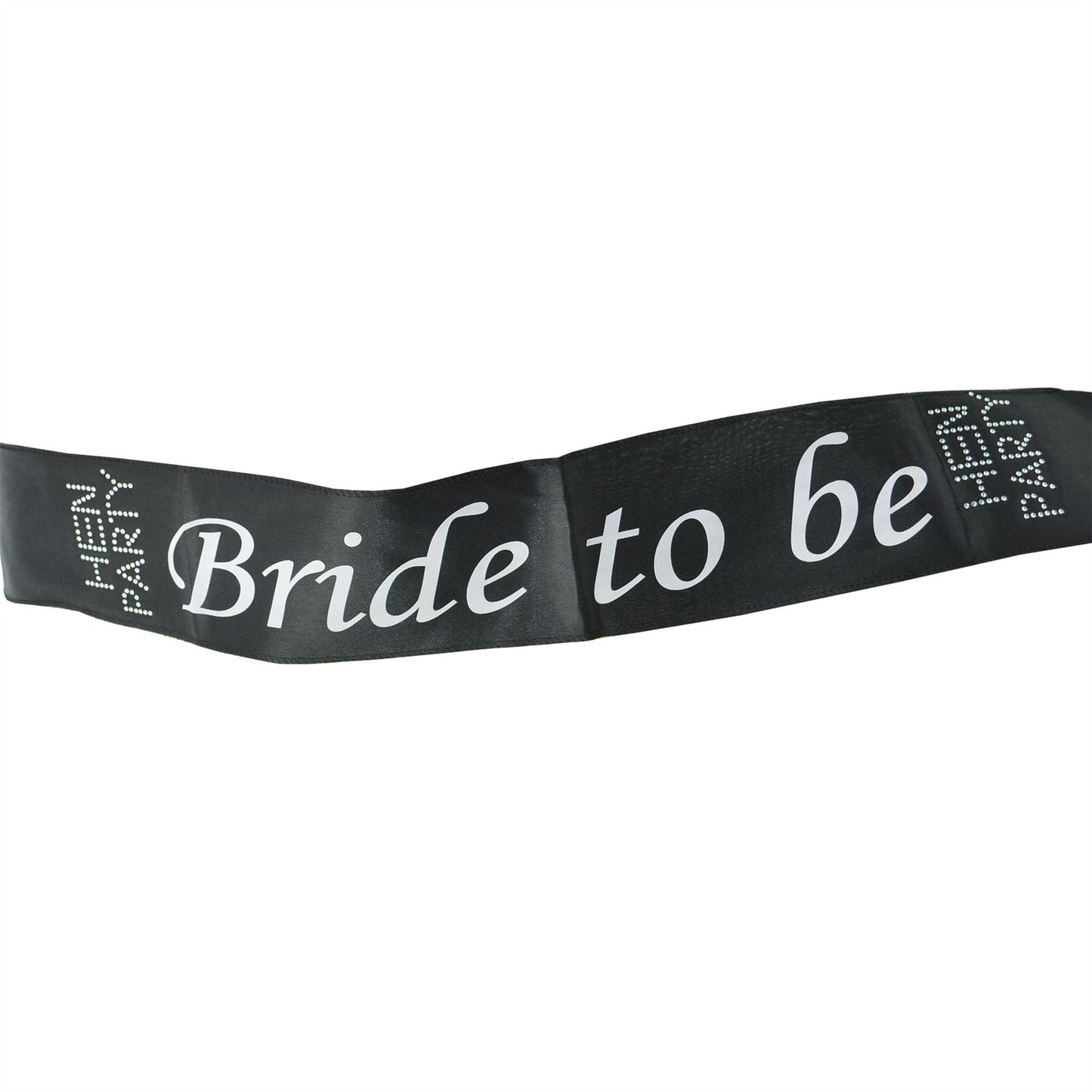 Shatchi Bride To Be Diamante Sash - Black